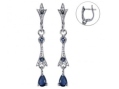 Серьги, серебро 925, сапфир 003 01 21-03478 2010 г инфо 10486w.